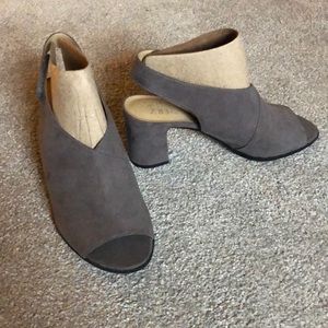 Grey Peep Toe Heels
